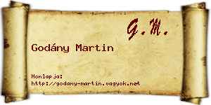Godány Martin névjegykártya